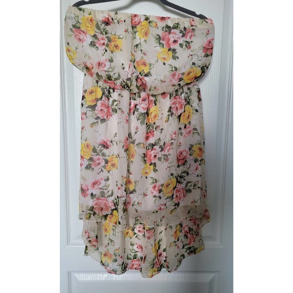 Lightweight Hi Low Lined Floral Summer Dress Size S-M stretchable - Picture 1 of 5